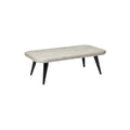 Modern Concrete Coffee Table with Black Legs