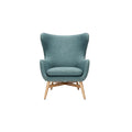 Mid-Century Modern Teal Armchair with Wooden Legs