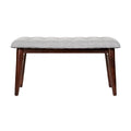 "Modern Tufted Upholstered Bench with Wooden Legs"