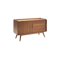 Mid-Century Modern Wooden Sideboard with Sliding Doors
